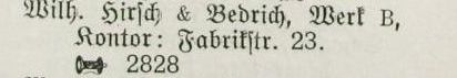 Adressbucheintrag 1914