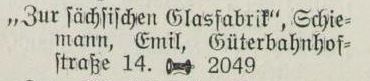 Adressbucheintrag 1914