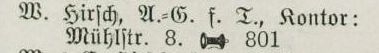 Adressbucheintrag 1914
