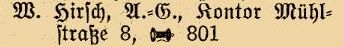 Adressbucheintrag 1927