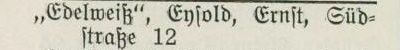 Adressbucheintrag 1914