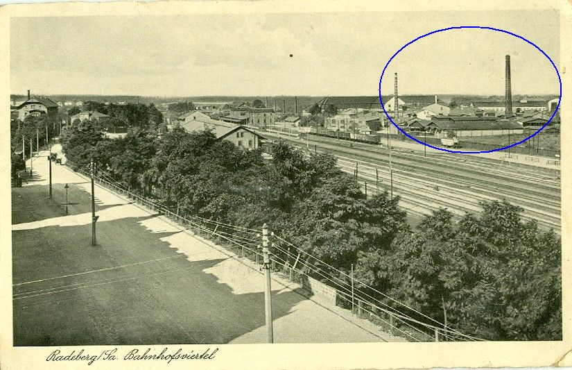 Ansichtskarte um 1915 mit Markierungen