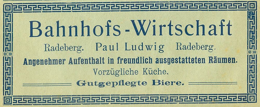 Am Bahnhof 2 (vor 1905 Bahnhofstra&szlige 10, 1905 Am Bahnhof 1, 1910 - 1927 Bahnhof 1, 1937 Am Bahnhof 1)  Radeberg