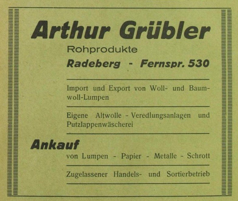 August-Bebel-Stra&szlig;e 3 (vor 1910 Bismarckstra&szlig;e 1, Bismarckstra&szlig;e 3)  Radeberg
