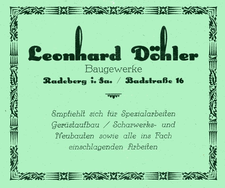Badstraße 16 (1933 - 1945 Adolf-Hitler-Straße 16) Radeberg Badstraße 16 (1933 - 1945 Adolf-Hitler-Straße 16) Radeberg