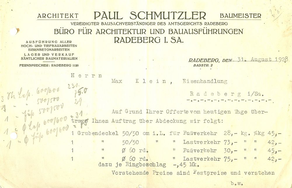 Badstra&szlig;e 2 (1886,96 Badstra&szlig;e 21, 1905 Badstra&szlig;e 2, 1933-45 Adolf Hitler-Stra&szlig;e 2)  Radeberg