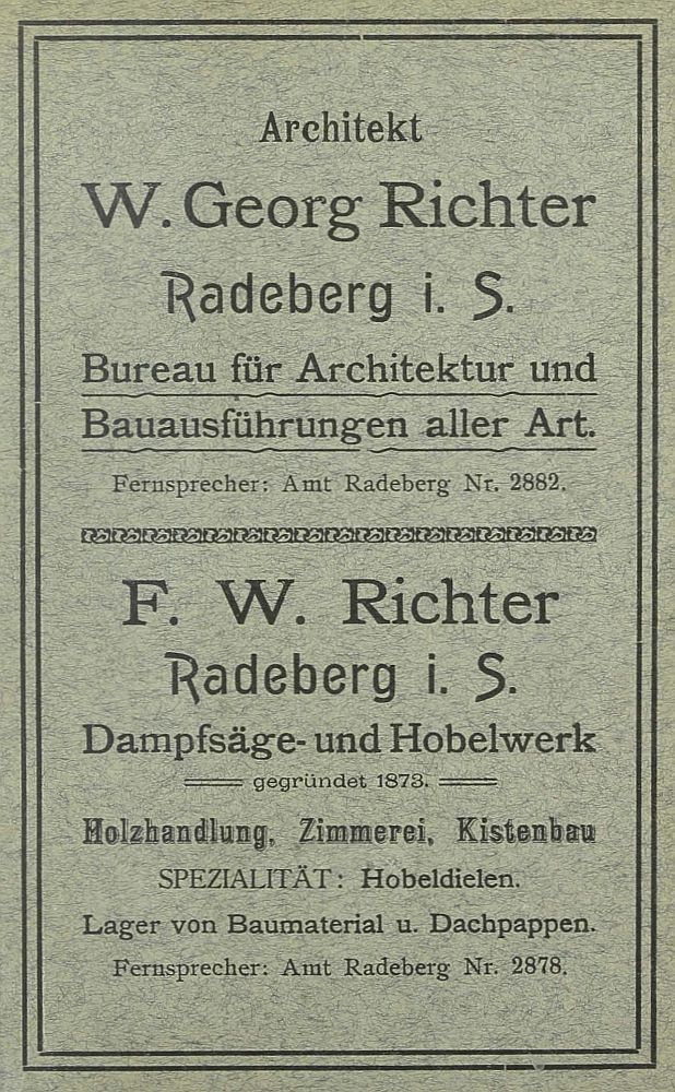 Badstra&szlig;e 1 (1933-45 Adolf Hitler-Stra&szlig;e 1)  Radeberg