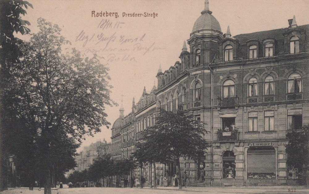 Dresdener Stra&szlig;e 17 (-1905 Dresdener Str. 21g, 1910-27 Dresdener Str. 61) / Bahnhofstra&szlig;e  Radeberg