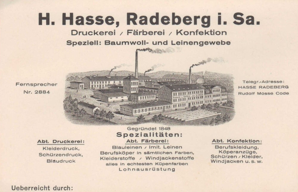 Dresdener Straße 42 (1896 Fabrikstraße 21,-1927 Fabrikstraße 42)  Radeberg