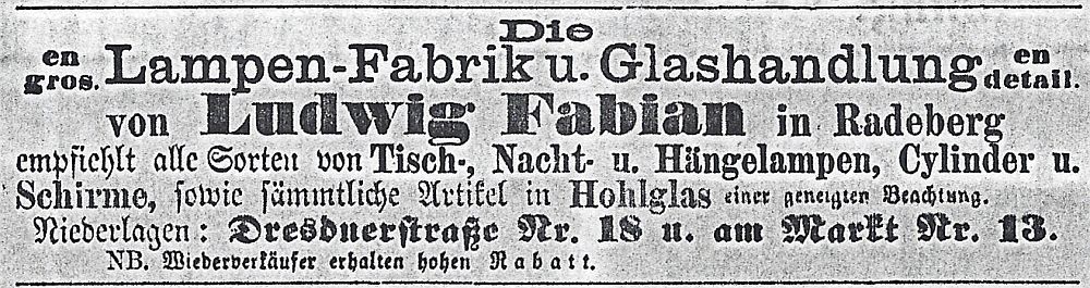 Dresdener Stra&szlig;e 1 (vor 1910 Dresdener Stra&szlig;e 20, 1910 - 1927 Dresdener Stra&szlig;e 45)  Radeberg