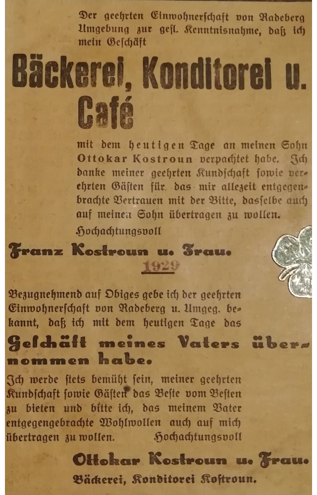 Dresdener Straße 13 (bis 1905 Dresdener Straße 21e, 1910 - 1927 Dresdener Straße 57) Radeberg Dresdener Straße 13 (bis 1905 Dresdener Straße 21e, 1910 - 1927 Dresdener Straße 57) Radeberg