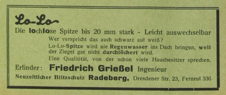 Dresdener Stra&szlig;e 23 (vor 1903 Fabrikstra&szlig;e 2, 1903 - 1927 Fabrikstra&szlig;e 5)  Radeberg