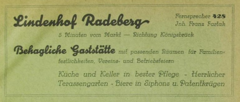 Dr. Rudolf-Friedrichs-Stra&szlig;e 32 (bis 1927 Friedrich-Stra&szlig;e 28, 1927 - 1945 Friedrichstra&szlig;e 32) / Badstra&szlig;e  Radeberg