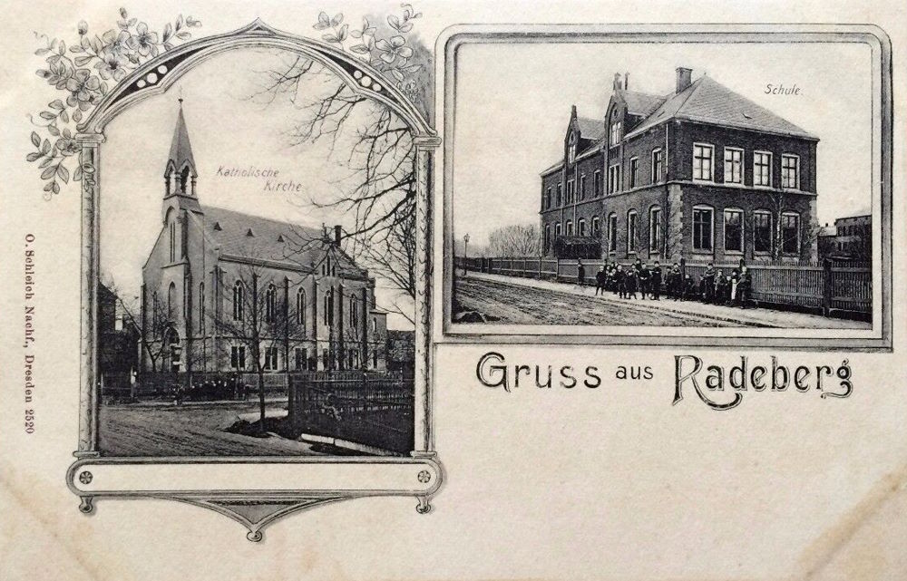 Stra&szlig;e des Friedens 1 (1886 F- (ohne Bezeichnung) Stra&szlig;e 1, 1896 - 1937 Goldbachstra&szlig;e 1)  Radeberg