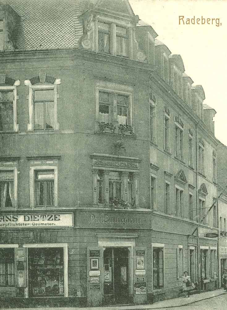 Hauptstraße 9 (bis 1927 Hauptstraße 5) / Mittelstraße Radeberg Hauptstraße 9 (bis 1927 Hauptstraße 5) / Mittelstraße Radeberg