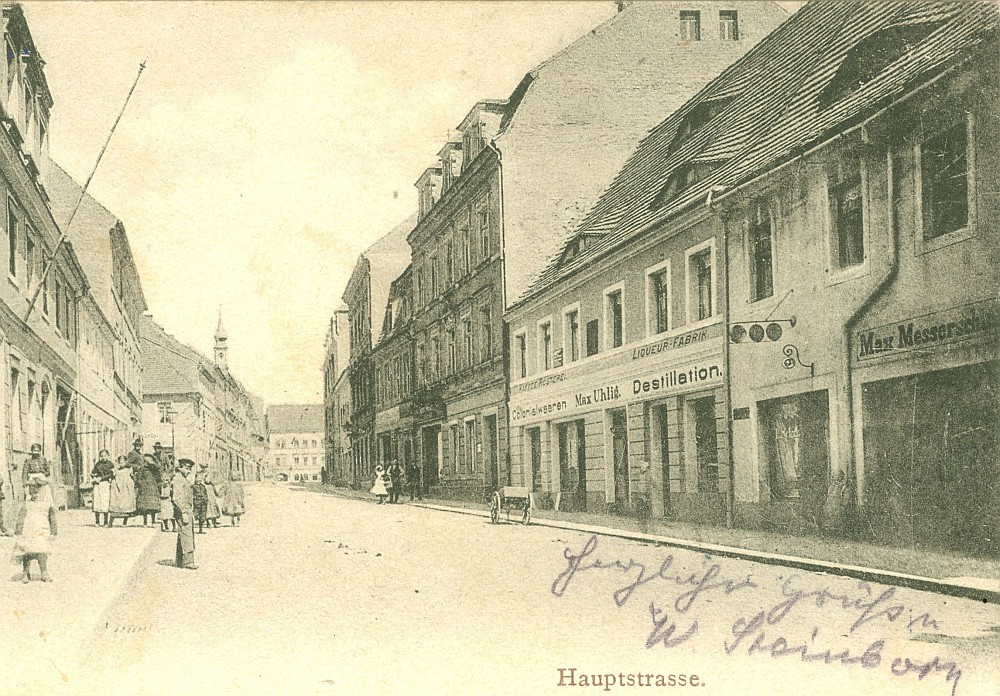 Hauptstraße 21 (1787 HNr. 84, bis 1927 Hauptstraße 11) / Berggasse Radeberg Hauptstraße 21 (1787 HNr. 84, bis 1927 Hauptstraße 11) / Berggasse Radeberg