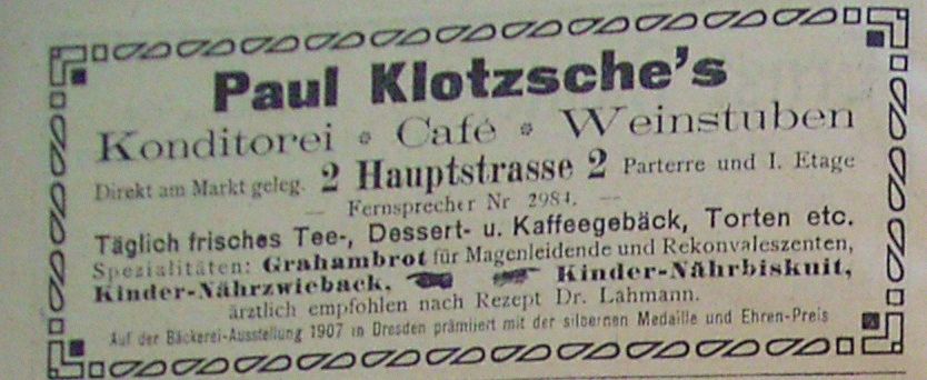 Hauptstraße 3 (bis 1927 Hauptstraße 2) Radeberg Hauptstraße 3 (bis 1927 Hauptstraße 2) Radeberg