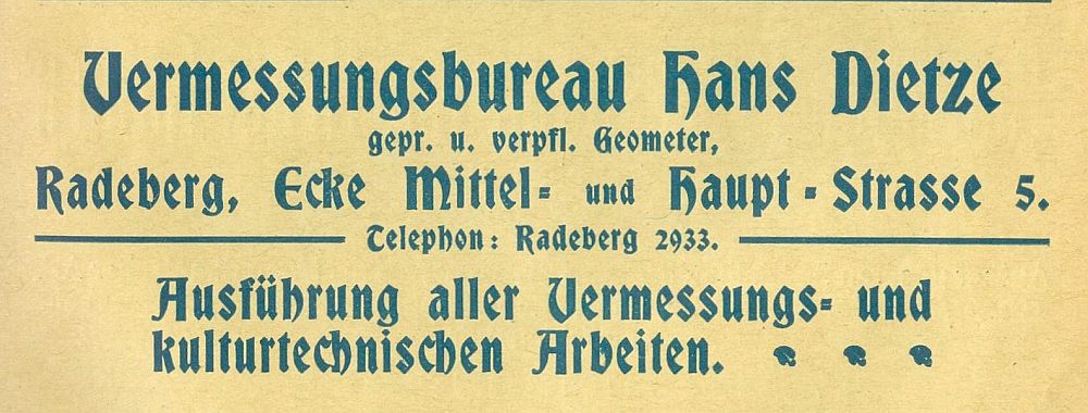 Hauptstraße 9 (1787 HNr. 78, bis 1927 Hauptstraße 5) / Mittelstraße Radeberg Hauptstraße 9 (1787 HNr. 78, bis 1927 Hauptstraße 5) / Mittelstraße Radeberg