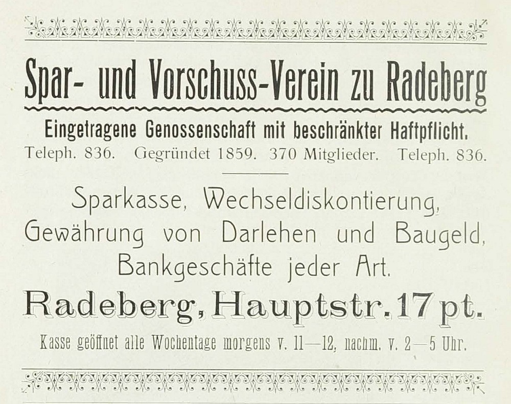 Hauptstra&szlig;e 12 (bis 1927 Hauptstra&szlig;e 17) / Kirchstra&szlig;e  Radeberg