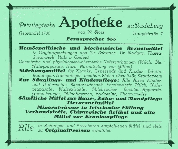 Hauptstra&szlig;e 13 (bis 1927 Hauptstra&szlig;e 7)  Radeberg