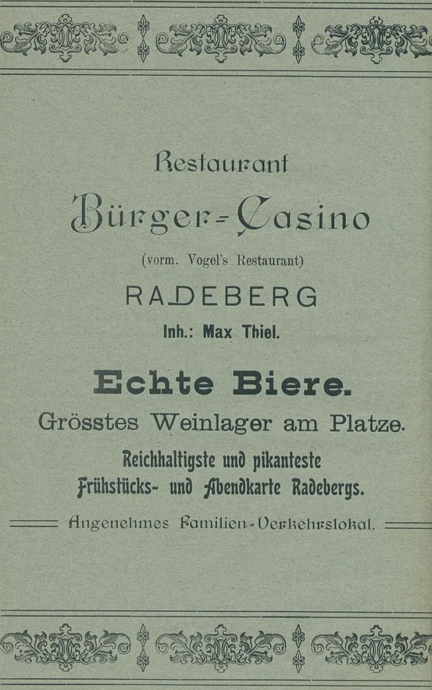 Hauptstra&szlig;e 14 (bis 1927 Hauptstra&szlig;e 16) / Kirchstra&szlig;e  Radeberg