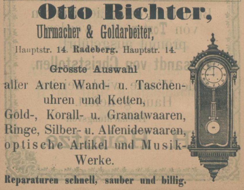 Hauptstraße 18 (1787 HNr. 93, bis 1927 Hauptstraße 14) Radeberg Hauptstraße 18 (1787 HNr. 93, bis 1927 Hauptstraße 14) Radeberg