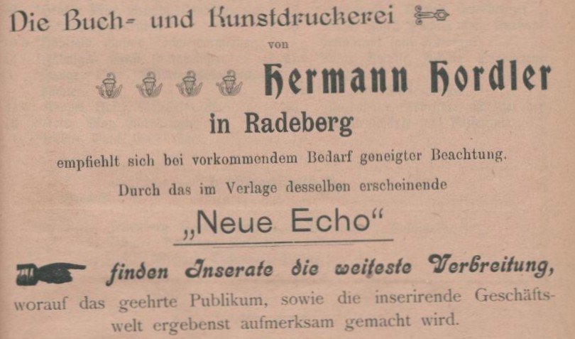 Hauptstra&szlig;e 20 (bis 1927 Hauptstra&szlig;e 13)  Radeberg