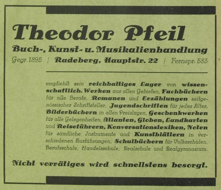 Hauptstra&szlig;e 22 (bis 1927 Hauptstra&szlig;e 12)  Radeberg