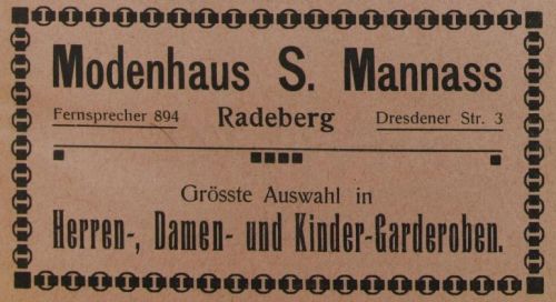 Hauptstra&szlig;e 25 (-1910 Dresdener Stra&szlig;e 2, 1910-27 Dresdener Stra&szlig;e 3) / Freudenberg  Radeberg