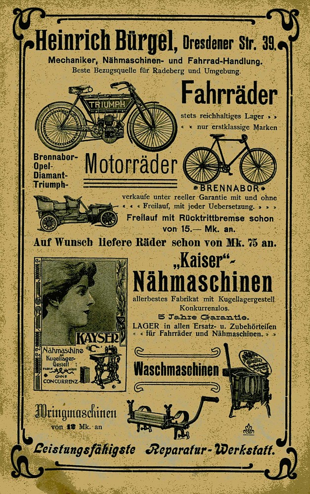 Hauptstra&szlig;e 30 (bis 1910 Dresdener Stra&szlig;e 39, 1910 - 1927 Dresdener Stra&szlig;e 8)  Radeberg
