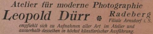 Hauptstra&szlig;e 30 (bis 1910 Dresdener Stra&szlig;e 39, 1910 - 1927 Dresdener Stra&szlig;e 8)  Radeberg
