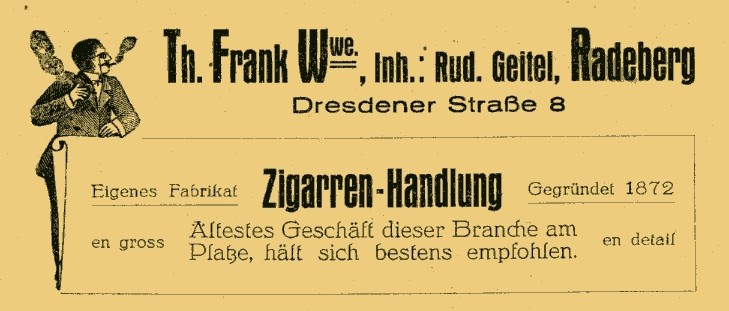 Hauptstra&szlig;e 30 (bis 1910 Dresdener Stra&szlig;e 39, 1910 - 1927 Dresdener Stra&szlig;e 8)  Radeberg