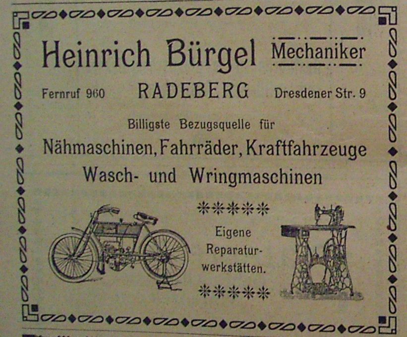 Hauptstra&szlig;e 31 (bis 1910 Dresdener Stra&szlig;e 5, 1910 - 1927 Dresdener Stra&szlig;e 9)  Radeberg