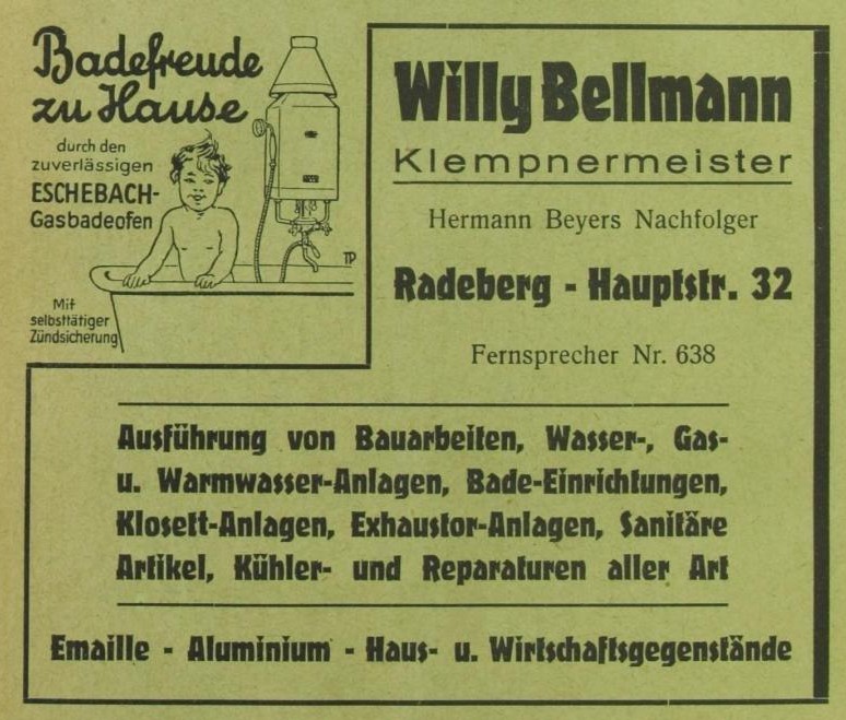 Hauptstra&szlig;e 32 (bis 1910 Dresdener Stra&szlig;e 38, 1910 - 1927 Dresdener Stra&szlig;e 10) / Schulstra&szlig;e  Radeberg