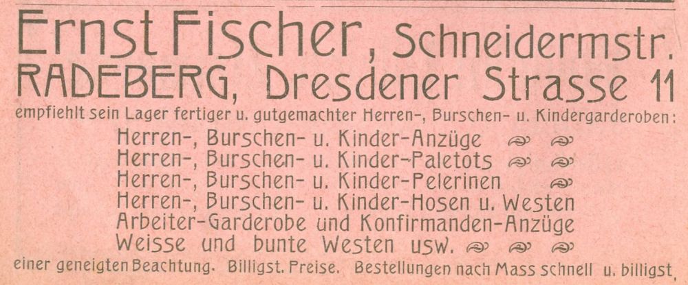 Hauptstraße 33 (1787 HNr. 204, vor 1910 Dresdener Straße 6, 1910 - 1927 Dresdener Straße 11) Radeberg Hauptstraße 33 (1787 HNr. 204, vor 1910 Dresdener Straße 6, 1910 - 1927 Dresdener Straße 11) Radeberg