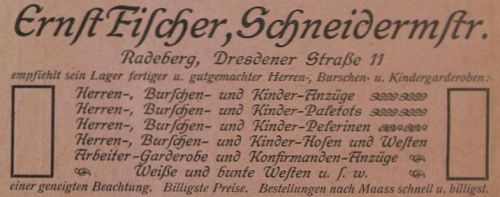 Hauptstraße 33 (1787 HNr. 204, vor 1910 Dresdener Straße 6, 1910 - 1927 Dresdener Straße 11) Radeberg Hauptstraße 33 (1787 HNr. 204, vor 1910 Dresdener Straße 6, 1910 - 1927 Dresdener Straße 11) Radeberg