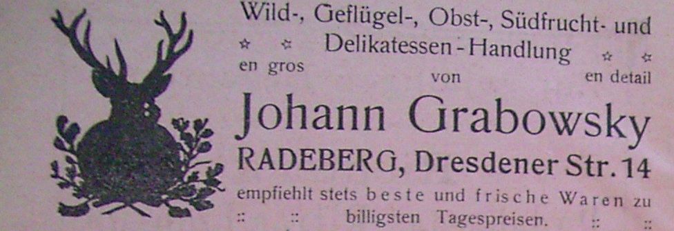 Hauptstra&szlig;e 36 (bis 1910 Dresdener Stra&szlig;e 36, 1910 - 1927 Dresdener Stra&szlig;e 14)  Radeberg