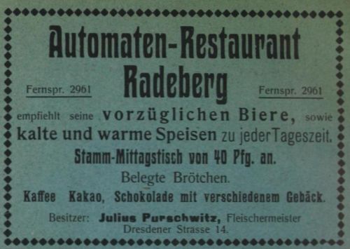 Hauptstraße 36 (bis 1910 Dresdener Straße 36, 1910 - 1927 Dresdener Straße 14) Radeberg Hauptstraße 36 (bis 1910 Dresdener Straße 36, 1910 - 1927 Dresdener Straße 14) Radeberg