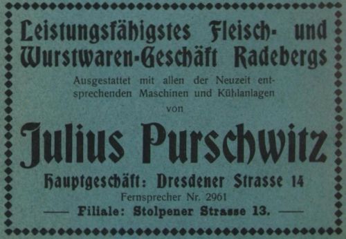 Hauptstra&szlig;e 36 (bis 1910 Dresdener Stra&szlig;e 36, 1910 - 1927 Dresdener Stra&szlig;e 14)  Radeberg