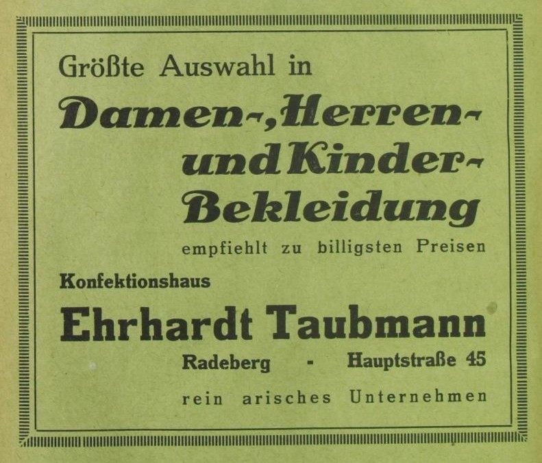 Hauptstra&szlig;e 45 (1787 HNr. 210, vor 1910 Dresdener Stra&szlig;e 12, 1910 - 1927 Dresdener Stra&szlig;e 23)  Radeberg