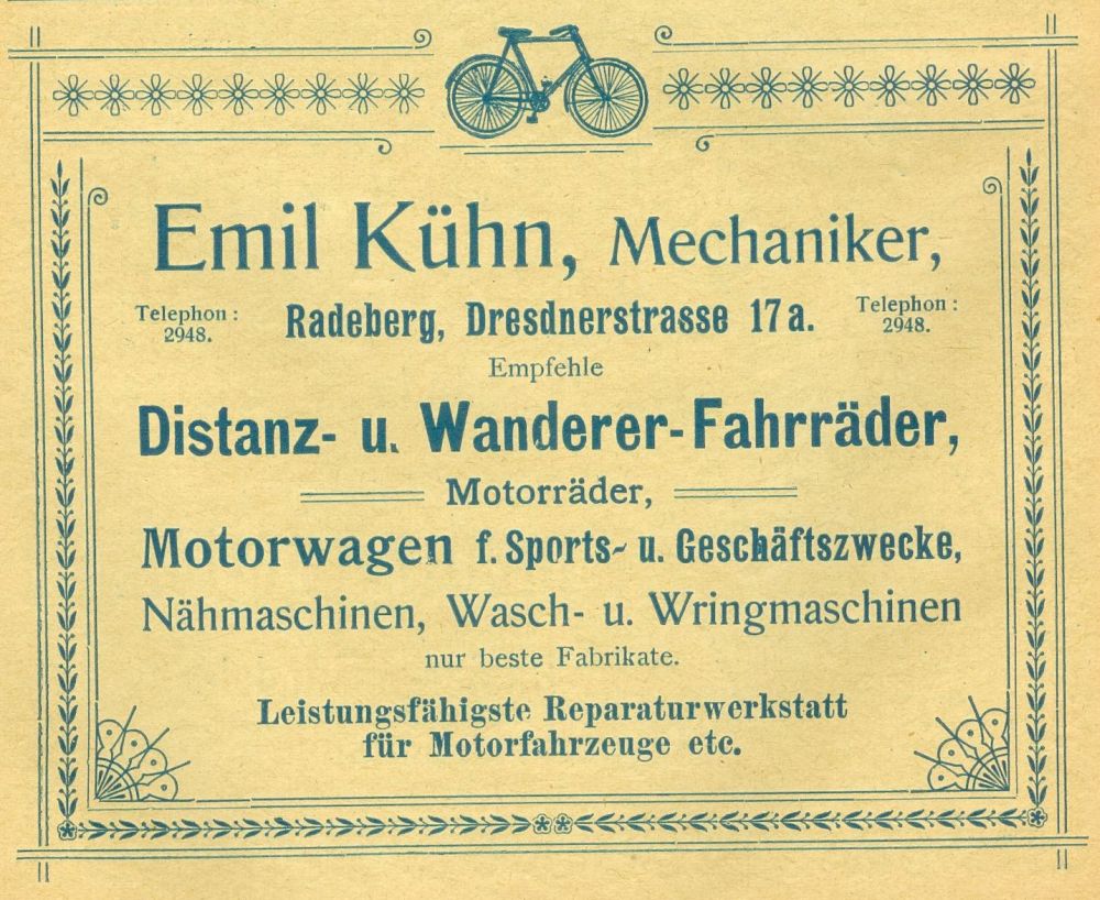 Hauptstra&szlig;e 57 (vor 1910 Dresdener Stra&szlig;e 17a, 1910 - 1927 Dresdener Stra&szlig;e 35) / R&ouml;derstra&szlig;e  Radeberg