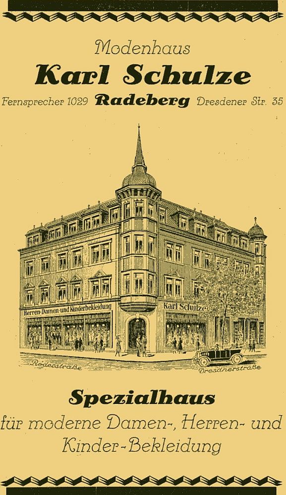 Hauptstraße 57 (vor 1910 Dresdener Straße 17a, 1910 - 1927 Dresdener Straße 35) / Röderstraße Radeberg Hauptstraße 57 (vor 1910 Dresdener Straße 17a, 1910 - 1927 Dresdener Straße 35) / Röderstraße Radeberg