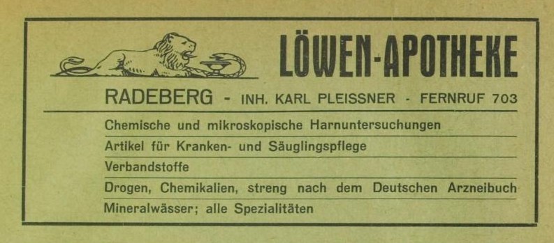 Hauptstra&szlig;e 57 (vor 1910 Dresdener Stra&szlig;e 17a, 1910 - 1927 Dresdener Stra&szlig;e 35) / R&ouml;derstra&szlig;e  Radeberg