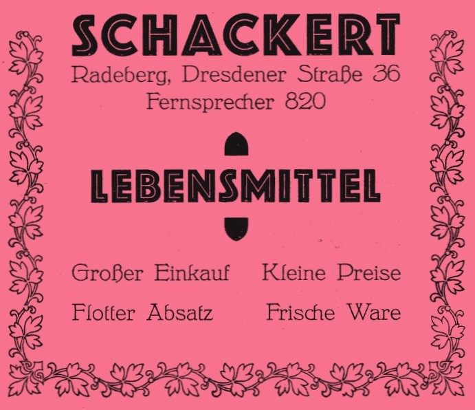Hauptstra&szlig;e 58 (vor 1910 Dresdener Stra&szlig;e 23c, 1910 - 1927 Dresdener Stra&szlig;e 36)  Radeberg