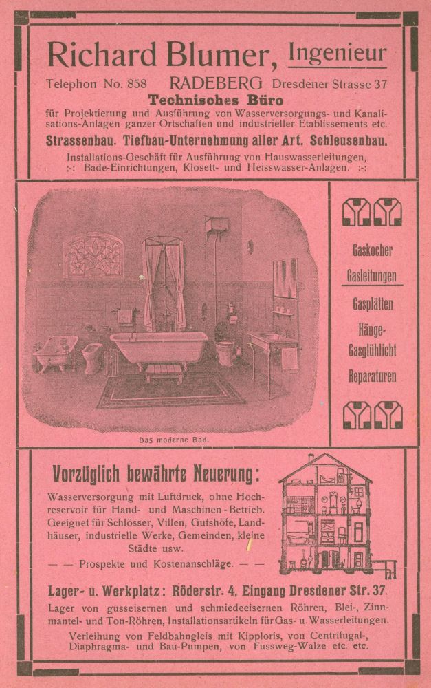 Hauptstraße 59 (vor 1903 Dresdenerstraße 17a, 1903 - 1910 Dresdener Straße 17b, 1910 - 1927 Dresdener Straße 37) Radeberg Hauptstraße 59 (vor 1903 Dresdenerstraße 17a, 1903 - 1910 Dresdener Straße 17b, 1910 - 1927 Dresdener Straße 37) Radeberg
