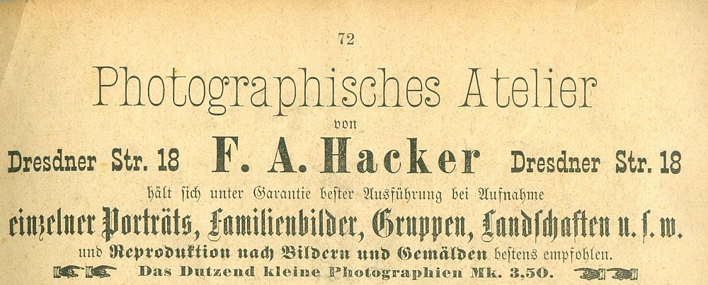 Hauptstra&szlig;e 61 (vor 1910 Dresdener Stra&szlig;e 18, 1910 - 1927 Dresdener Stra&szlig;e 39)  Radeberg