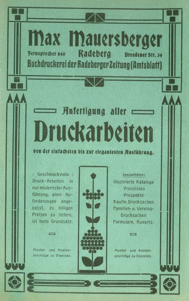 Hauptstra&szlig;e 61 (vor 1910 Dresdener Stra&szlig;e 18, 1910 - 1927 Dresdener Stra&szlig;e 39)  Radeberg