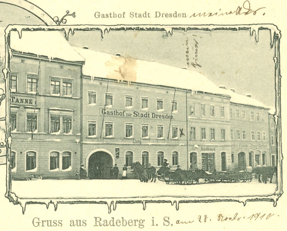 Markt 2 (1787 HNr. 10, vor 1903 Am Markt 2) Radeberg Markt 2 (1787 HNr. 10, vor 1903 Am Markt 2) Radeberg