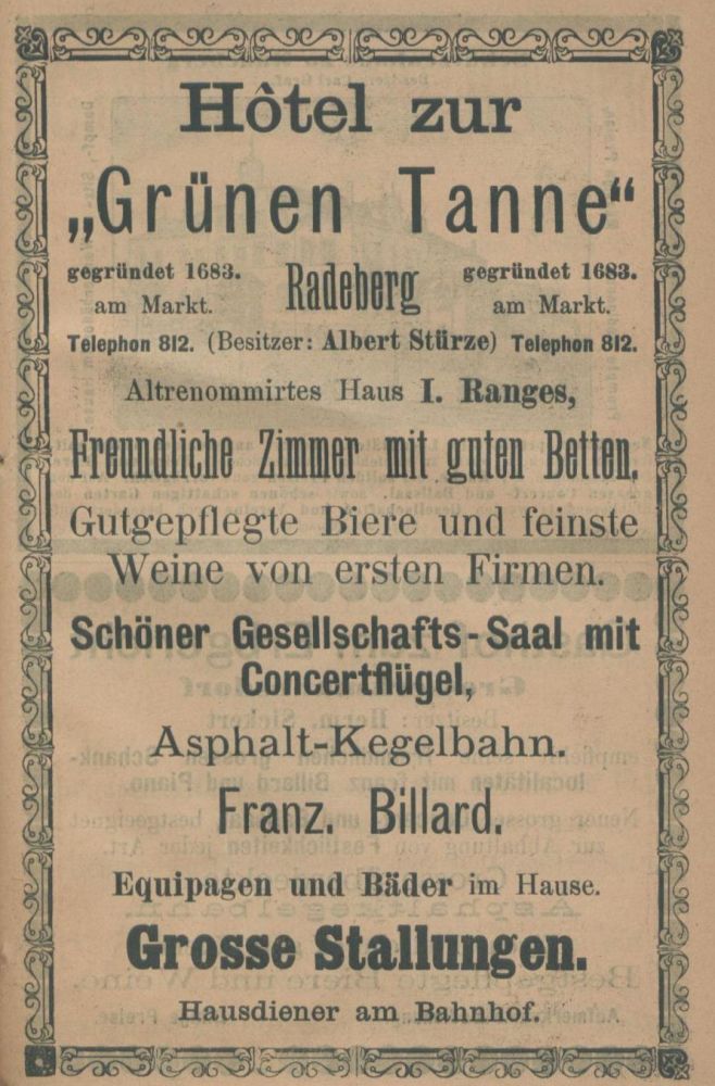 Markt 1 (1787 HNr. 9, vor 1903 Am Markt 1) Radeberg Markt 1 (1787 HNr. 9, vor 1903 Am Markt 1) Radeberg