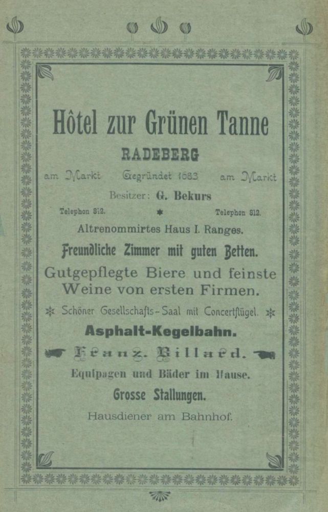 Markt 1 (1787 HNr. 9, vor 1903 Am Markt 1) Radeberg Markt 1 (1787 HNr. 9, vor 1903 Am Markt 1) Radeberg